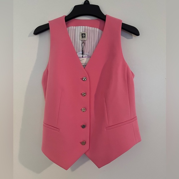 Anne Klein Pink Dahlia Vest - Picture 1 of 6